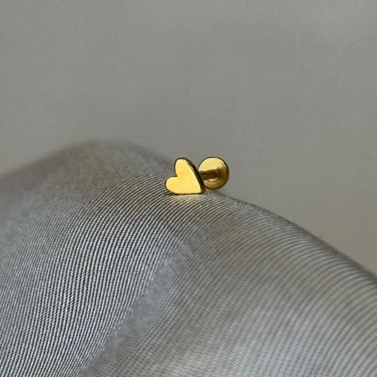 925 Sterling Silver Heart Flat Back Earring, Dainty Mini Stud Jewelry